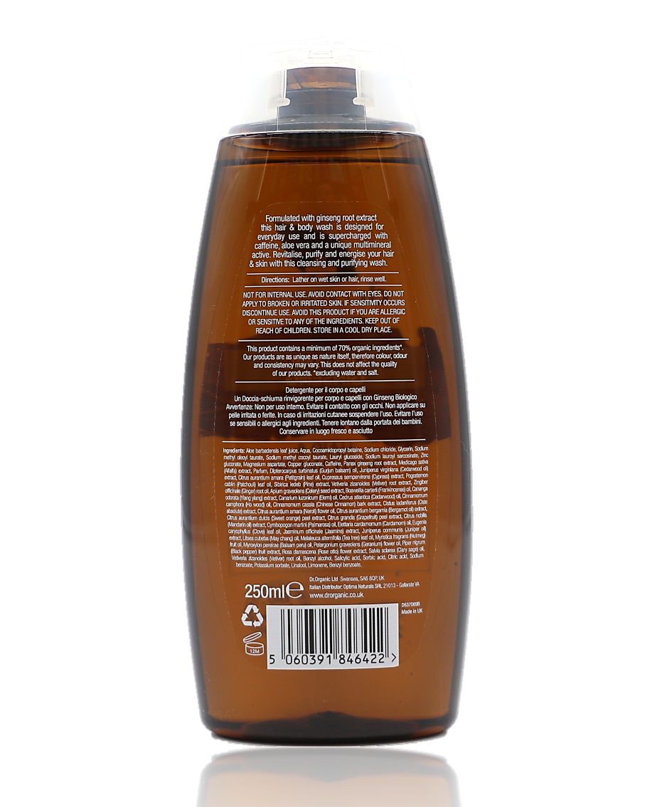 Dr Organic Men's Hair & Body Wash 250ml - Healthy Essentials Australia - health food store - health food stores - health food store near me - organic food store - health food store near me