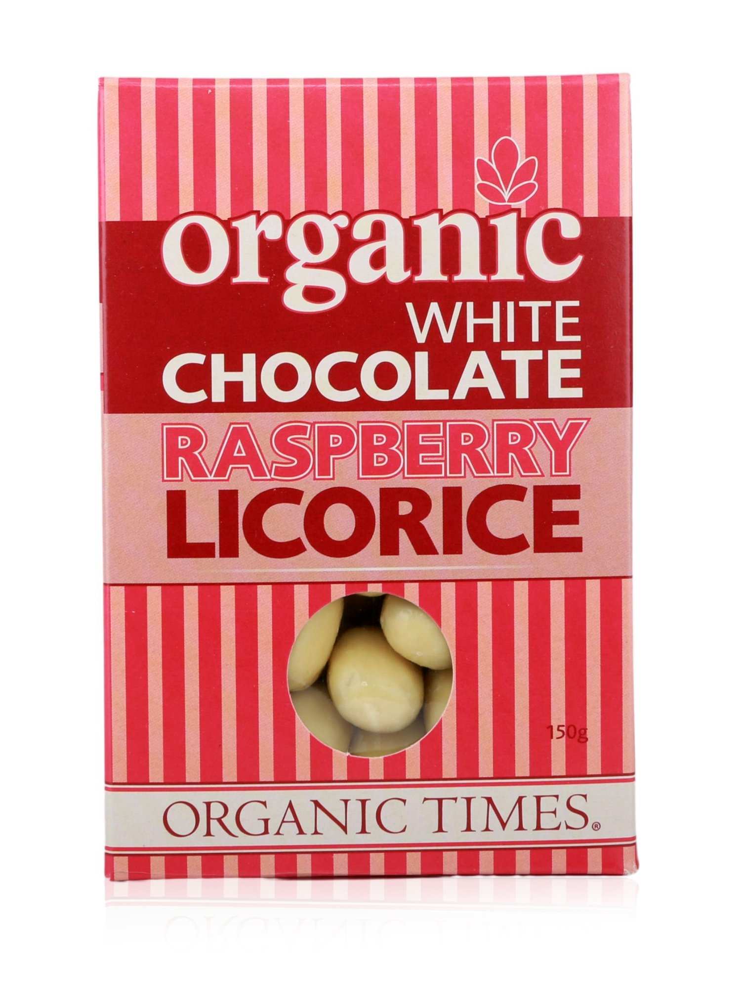 Organic Times White Chocolate Raspberry Licorice 150g - Healthy Essentials Australia - health food store - health food stores - health food store near me - organic food store - health food store near me