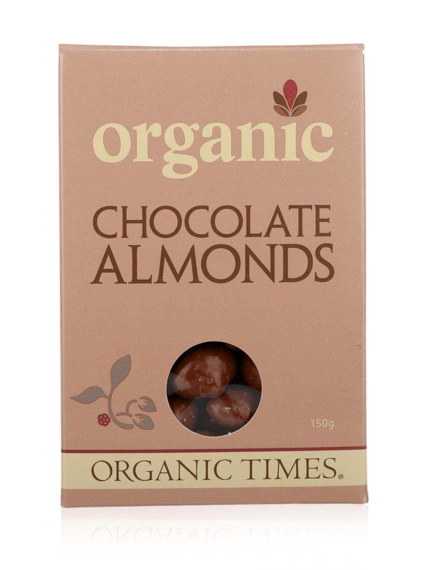 Organic Times Milk Chocolate Almonds 150g - Healthy Essentials Australia - health food store - health food stores - health food store near me - organic food store - health food store near me