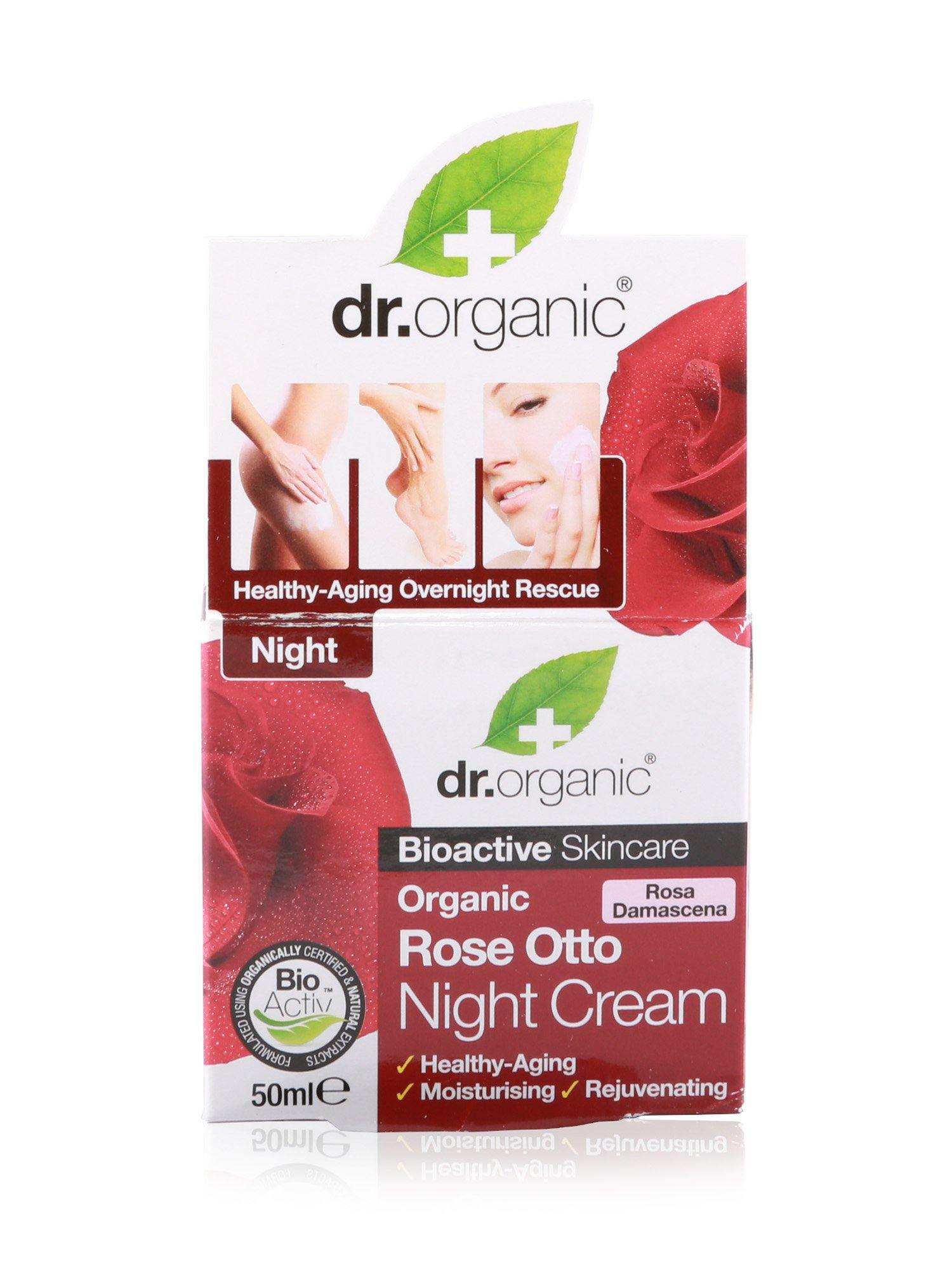Dr Organic Night Cream Rose Otto 50ml - Healthy Essentials Australia - health food store - health food stores - health food store near me - organic food store - health food store near me
