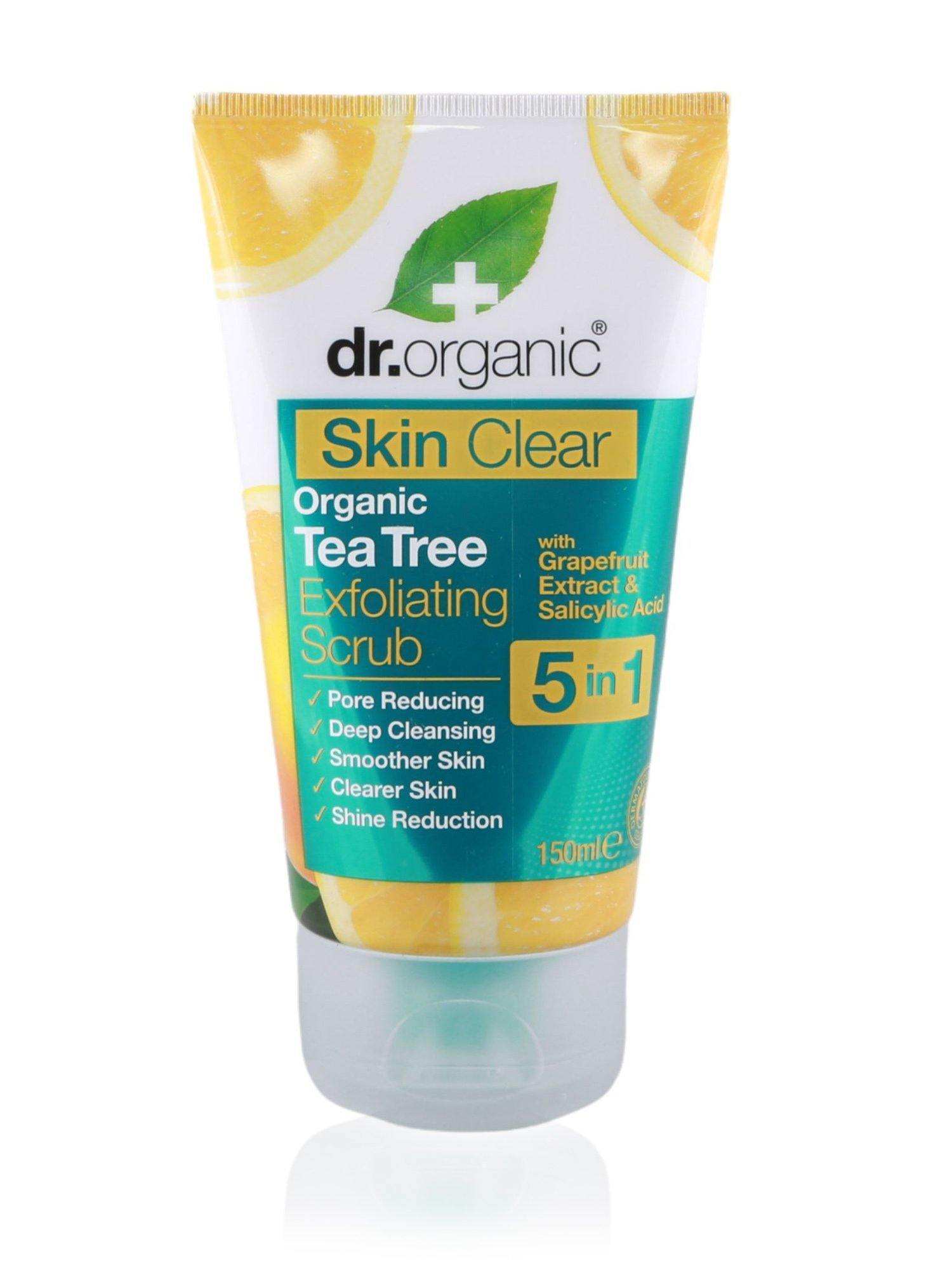 Dr Organic Skin Clear Tea Tree Face Scrub 150ml - Healthy Essentials Australia - health food store - health food stores