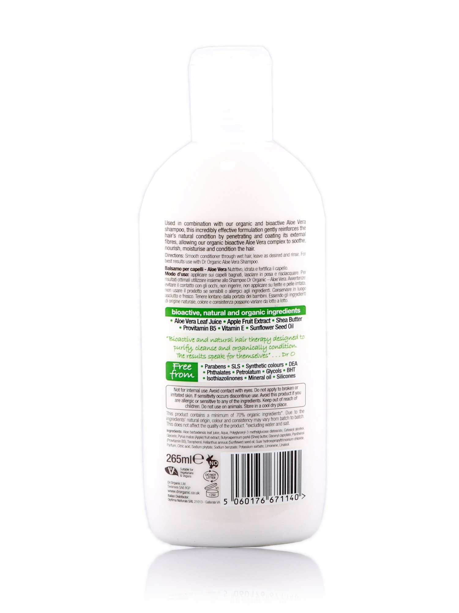 Dr Organic Conditioner Aloe Vera 265ml - Healthy Essentials Australia - health food store - health food stores - health food store near me - organic food store - health food store near me