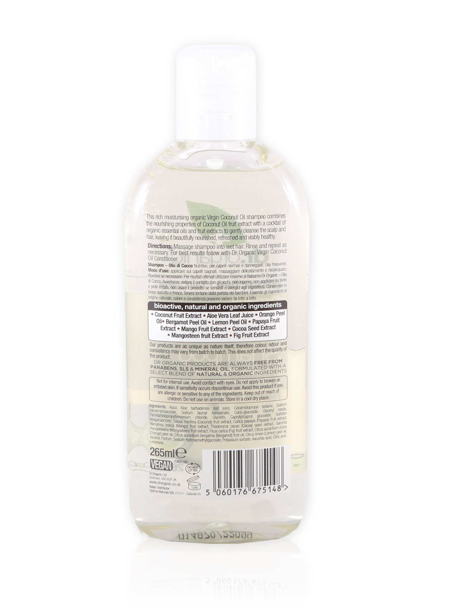 Dr Organic Shampoo Coconut Oil 265ml - Healthy Essentials Australia - health food store - health food stores - health food store near me - organic food store - health food store near me