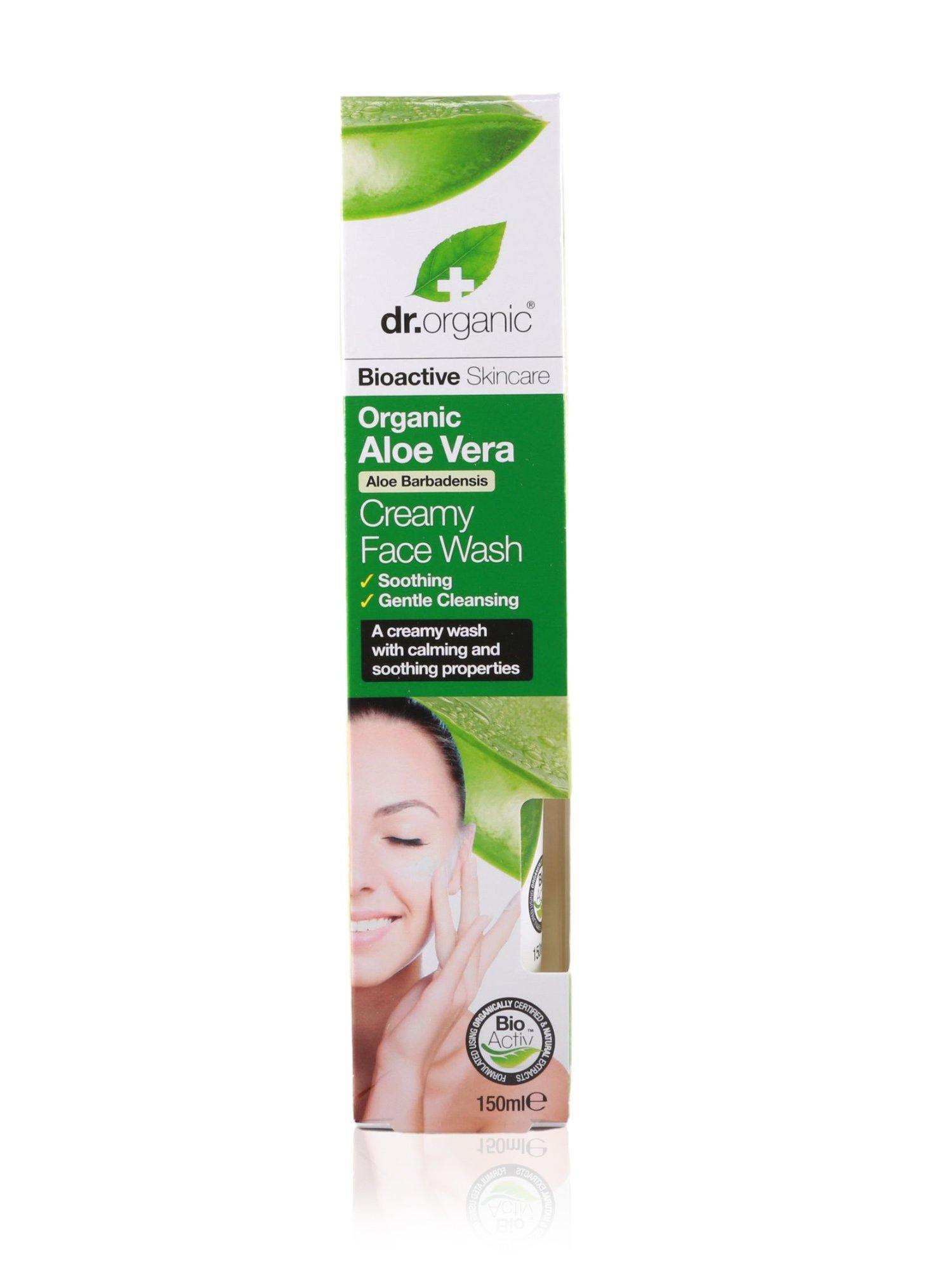 Dr Organic Creamy Face Wash Aloe Vera 150ml - Healthy Essentials Australia - health food store - health food stores - health food store near me - organic food store - health food store near me