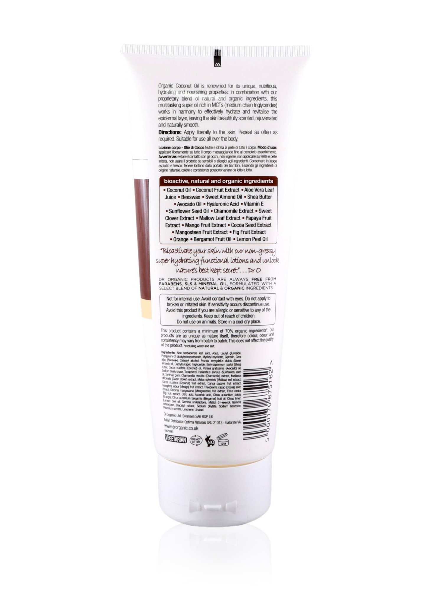 Dr Organic Skin Lotion Coconut Oil 200ml - Healthy Essentials Australia - health food store - health food stores