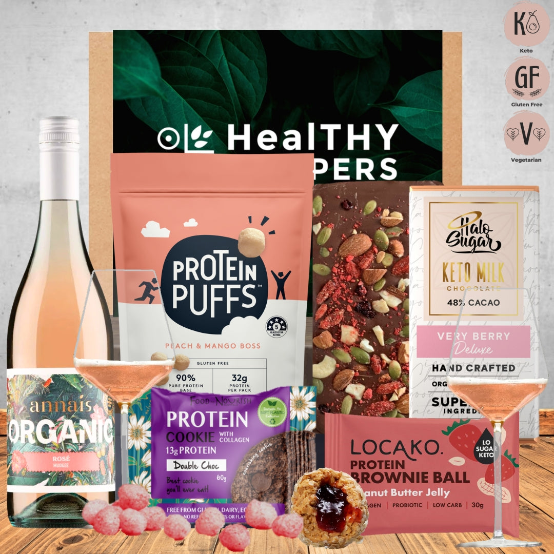 Organic Rose Wine & Keto Snacks Hamper