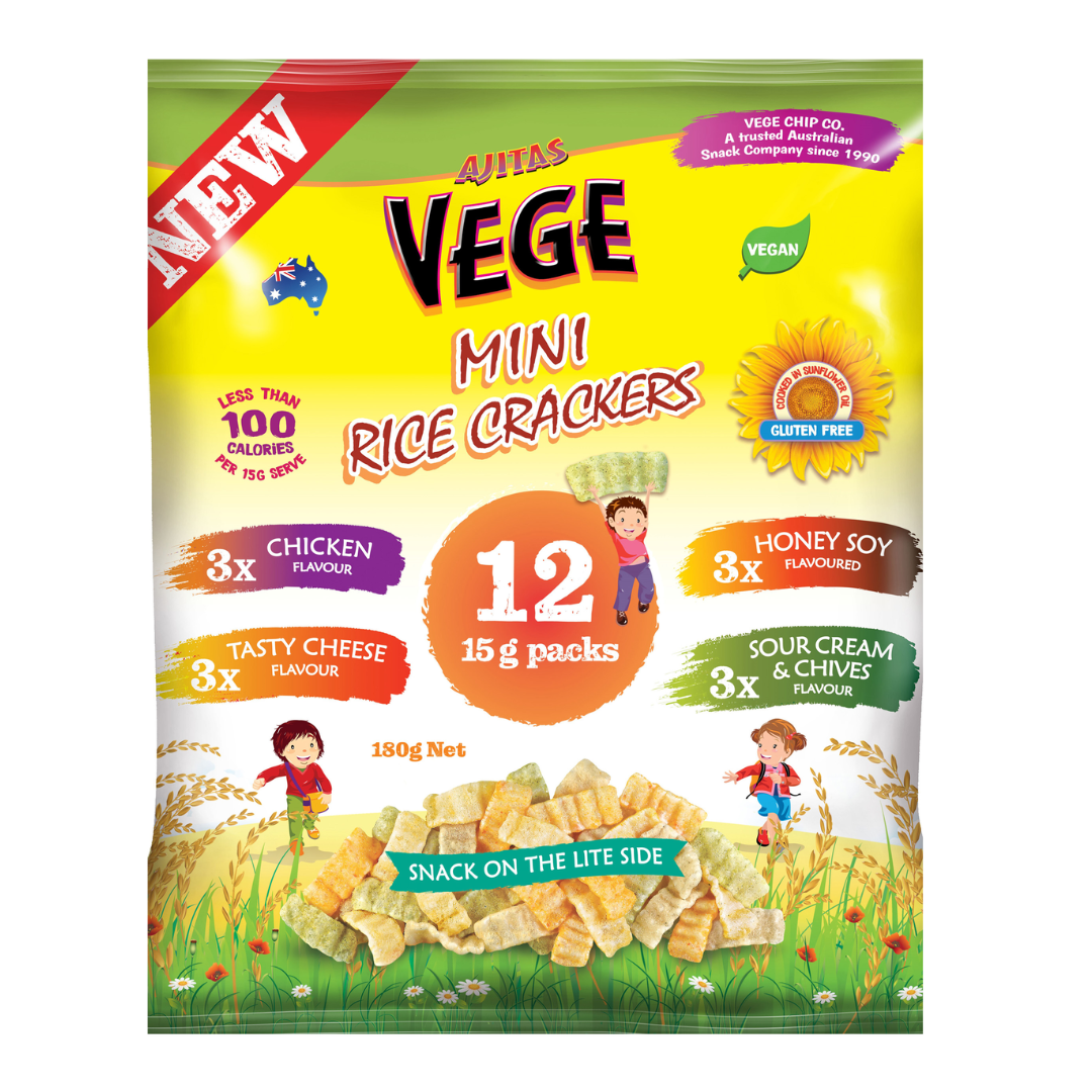 Ajitas Vege Mini Rice Crackers Variety 180g