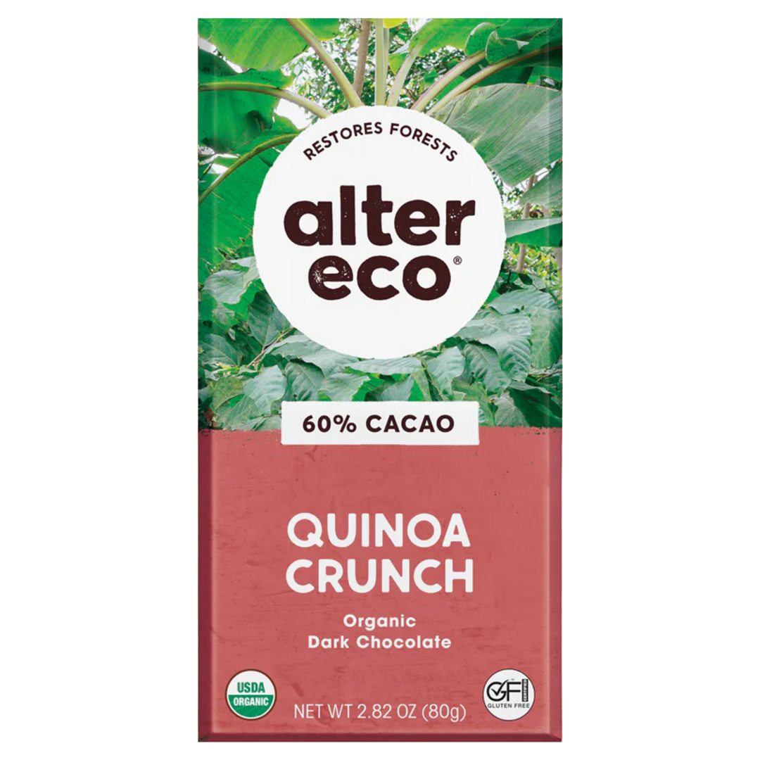 Alter Eco Organic Chocolate Deep Dark Quinoa Crunch 80g