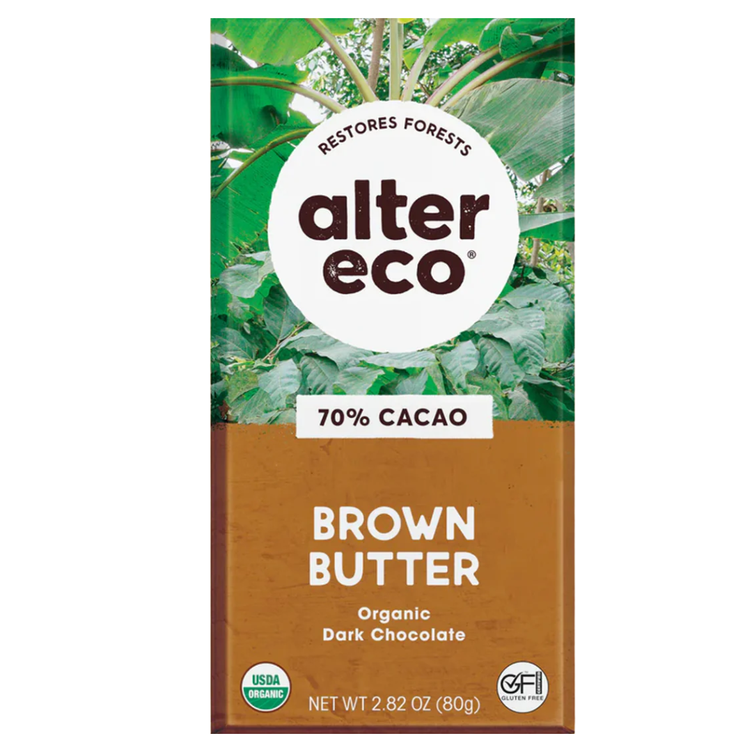Alter Eco Organic Chocolate Deep Dark Salted Brown Butter 80g