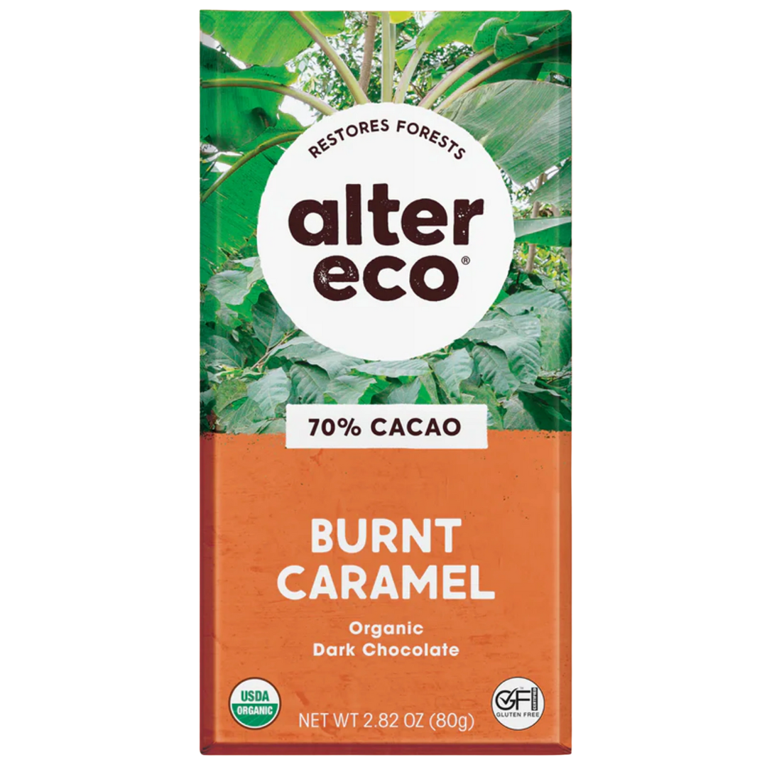 Alter Eco Organic Chocolate Deep Dark Salted Burnt Caramel 80g