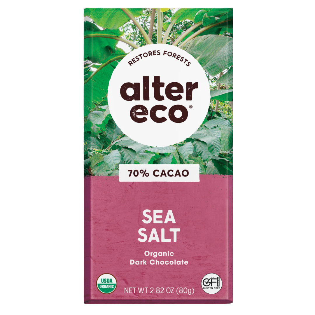 Alter Eco Organic Chocolate Deep Dark Sea Salt 80g