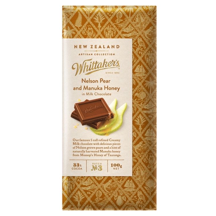Whittakers Artisan Collection: Nelson Pear & Manuka Honey 100g