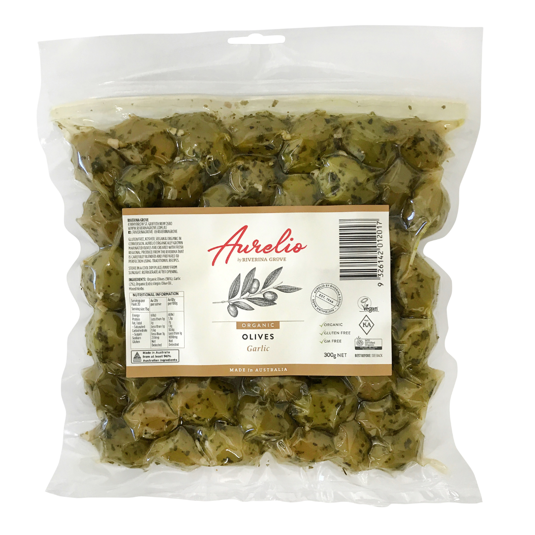 Aurelio Garlic Olives 325g
