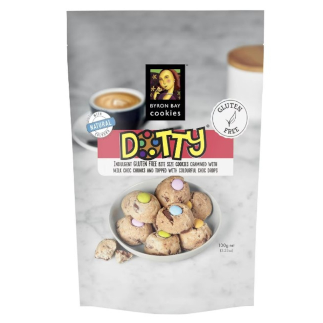 Byron Bay Cookies GF Dotty Cookie Pouch 100g