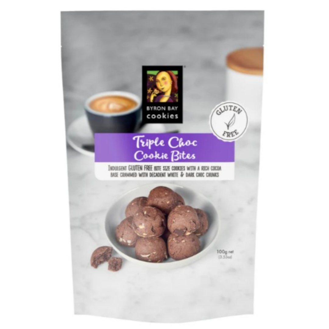 Byron Bay Cookies GF Triple Choc Fudge Cookie Pouch 100g