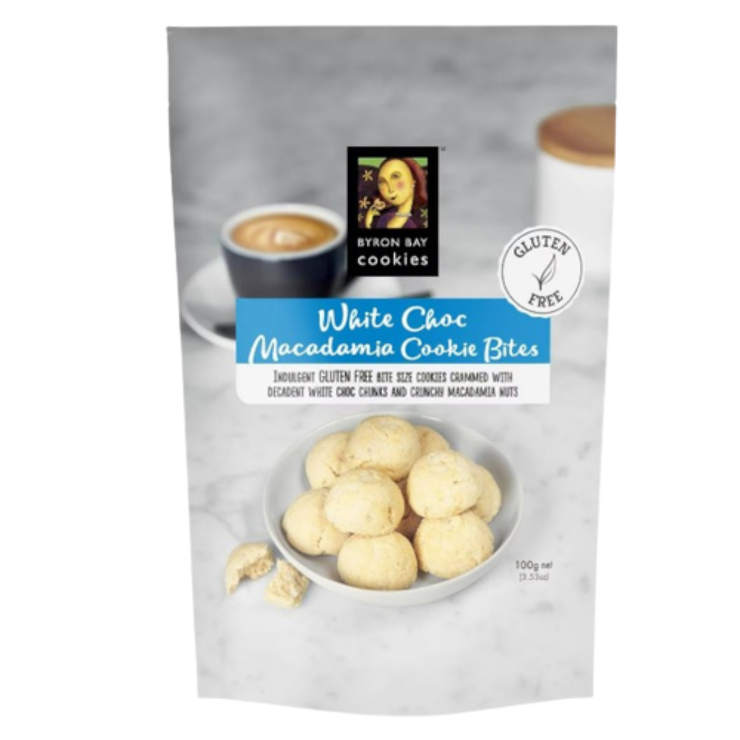 Byron Bay Cookies GF White Choc Macadamia Cookie Pouch 100g