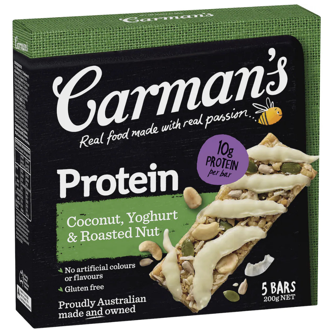 CARMAN'S COCONUT, YOGHURT AND ROASTED NUT MUESLI BARS 5 PK