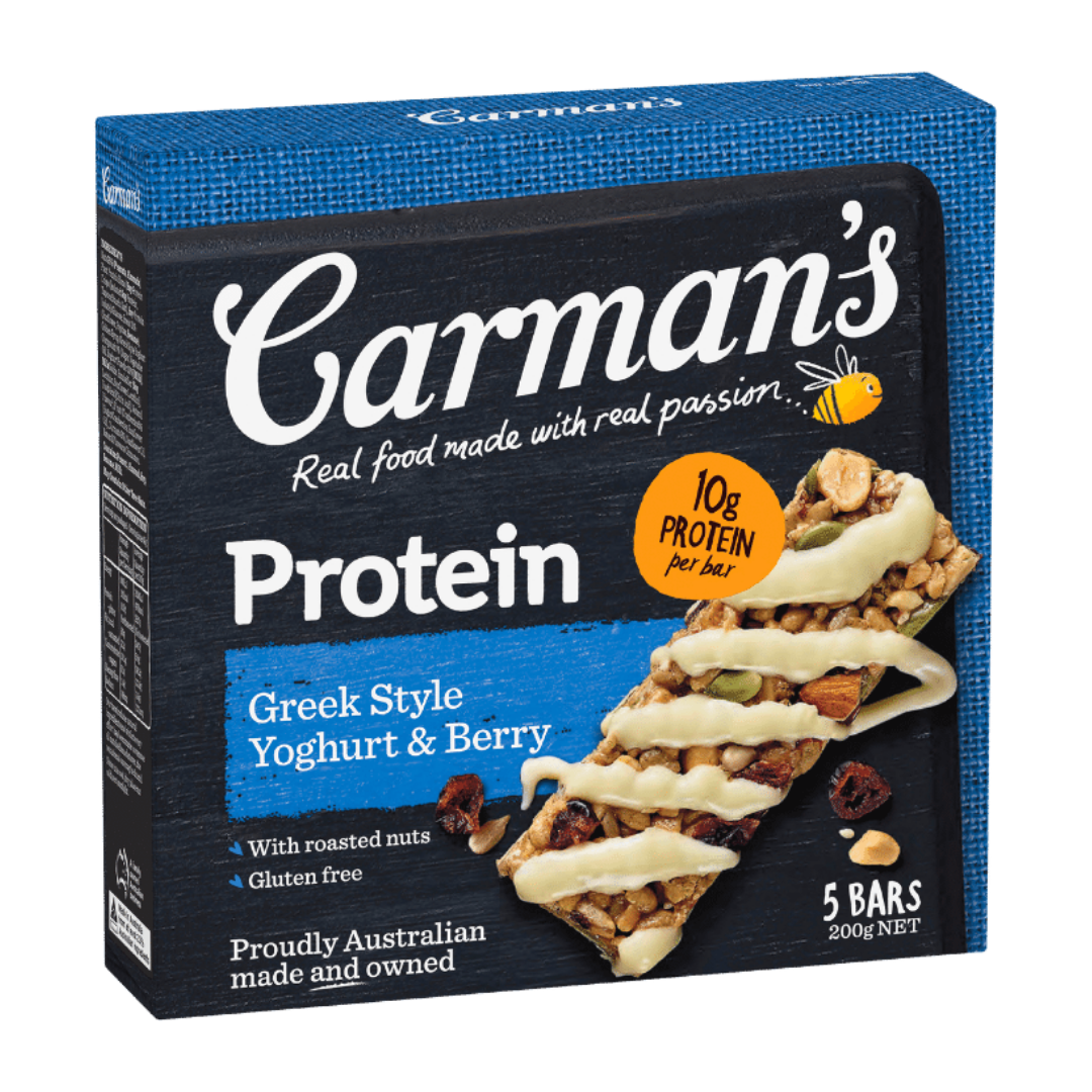 CARMAN'S GREEK STYLE YOGHURT & BERRY BAR 5PK