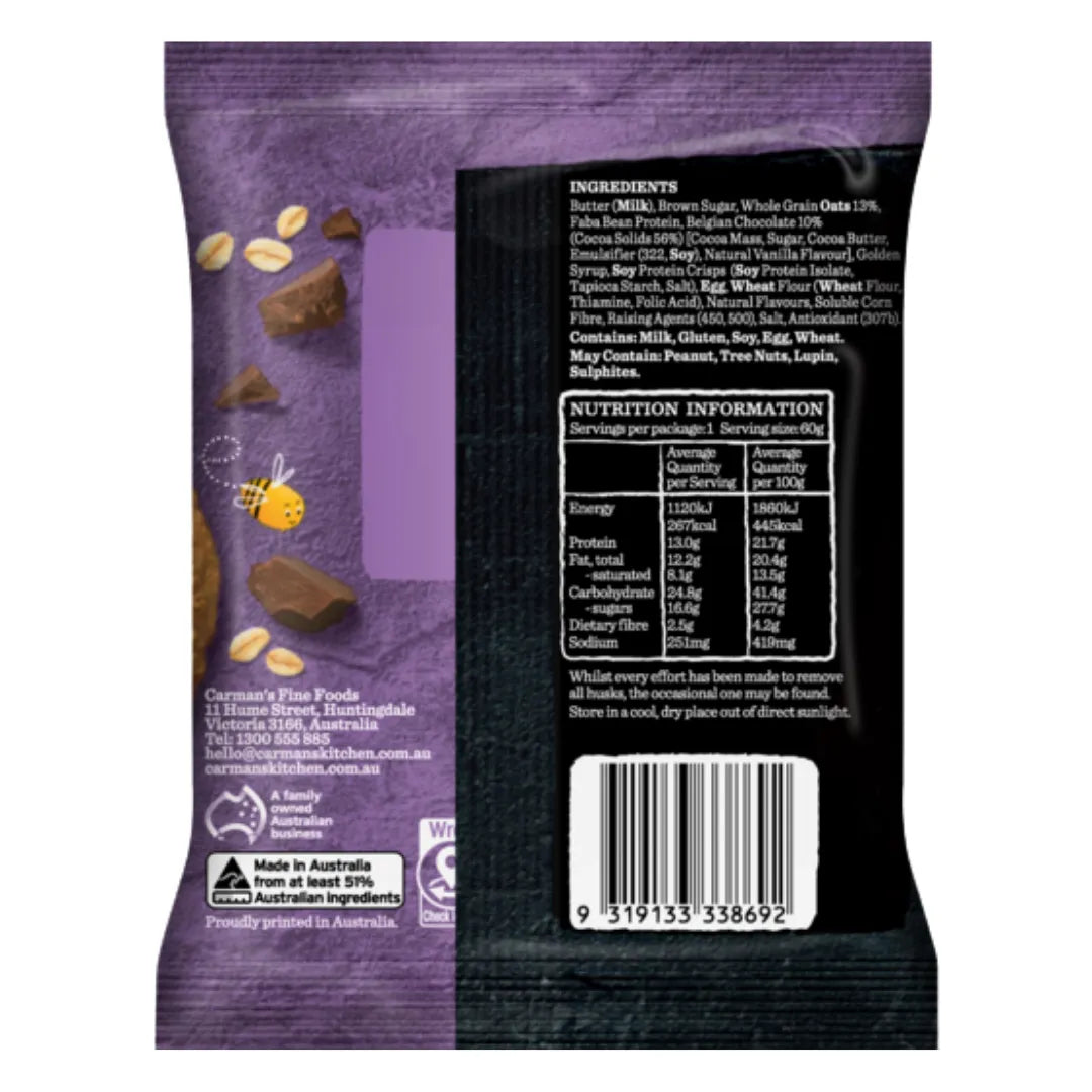 CARMAN'S PROTEIN COOKIE BELGIAN CHOCOLATE 60G back
