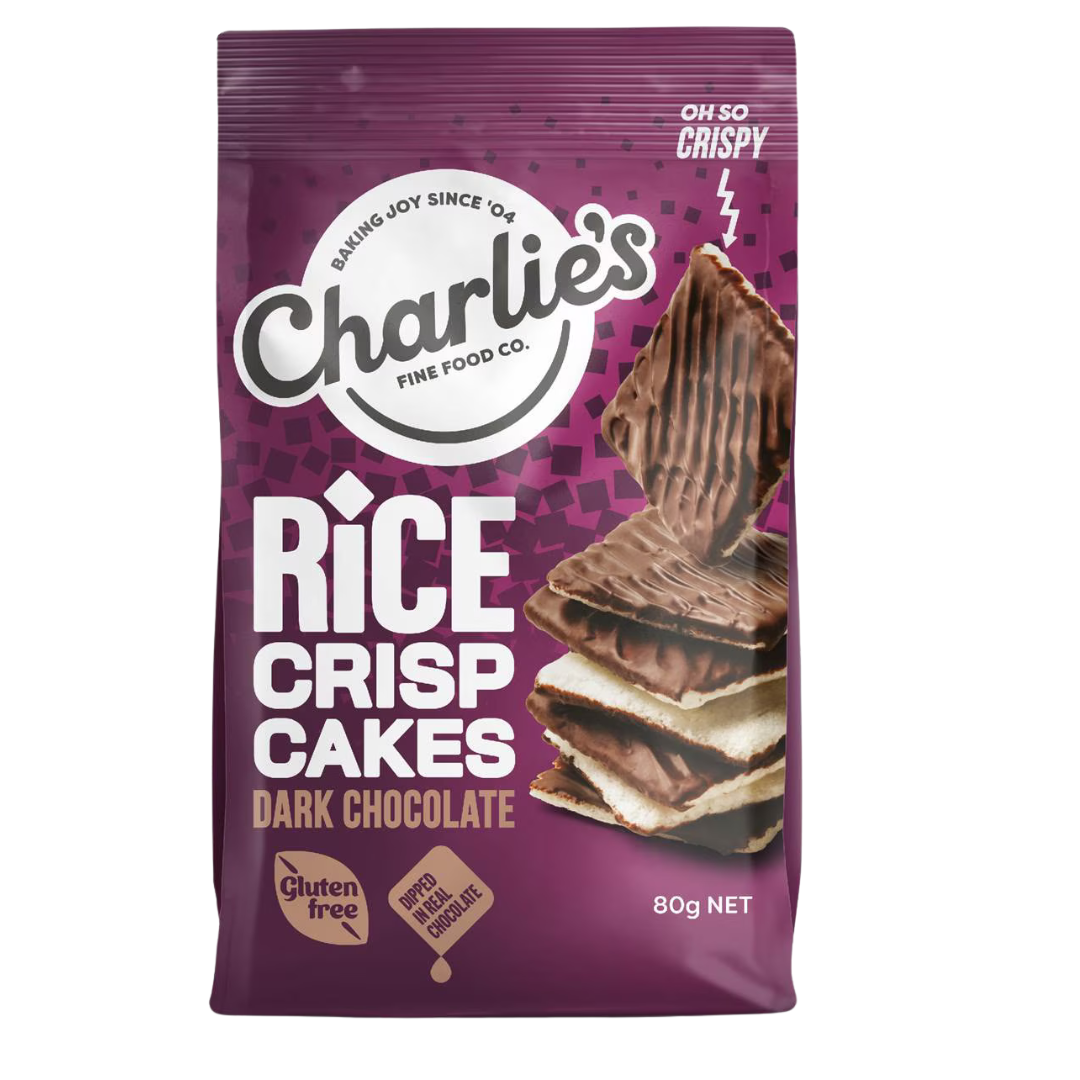 CHARLIES FINE FOODS RICE CRISP DARK CHOCOLATE 80G
