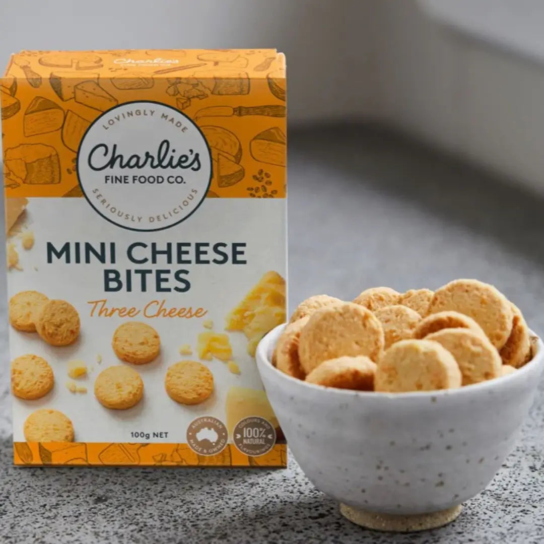CHARLIE'S FINE FOODS THREE CHEESE MINI CHEESE BITES