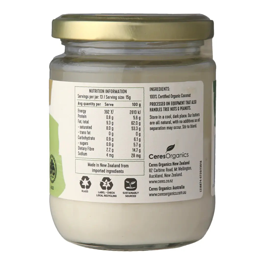 Ceres Organic Coconut Butter, Smooth 200g bck