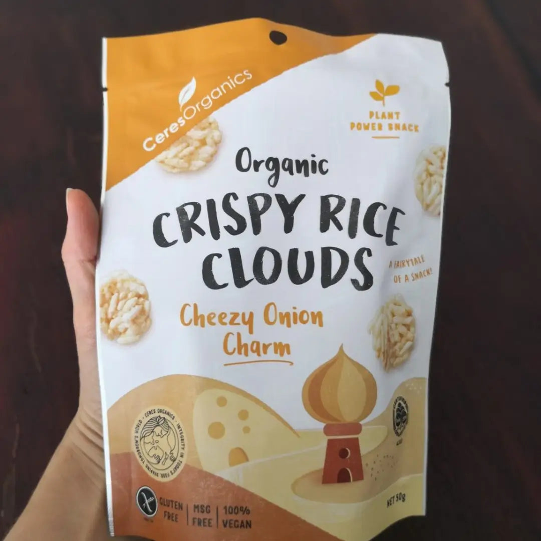 Ceres Organics Cheezy Onion Charm Crispy Rice Clouds
