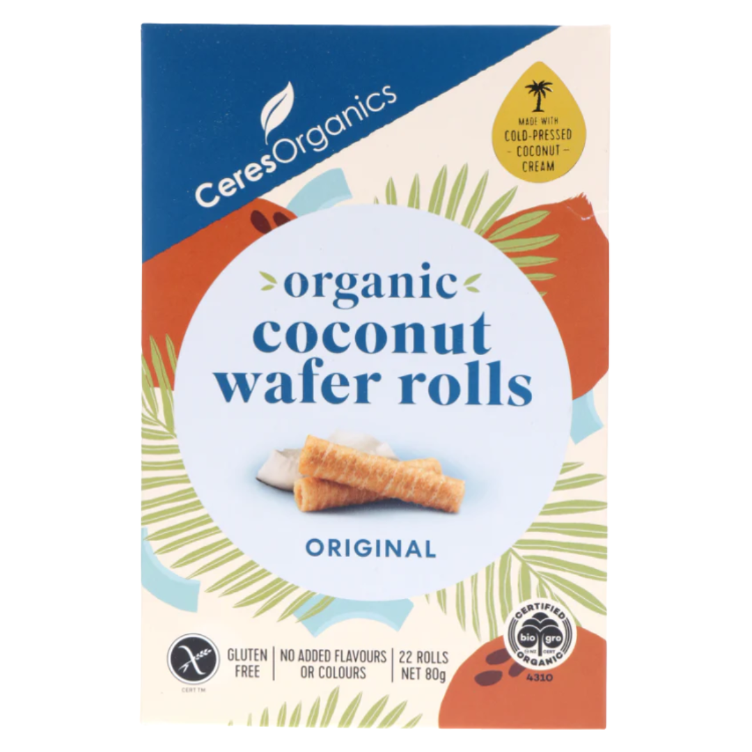 Ceres Organics Original Coconut Wafer Rolls 80g