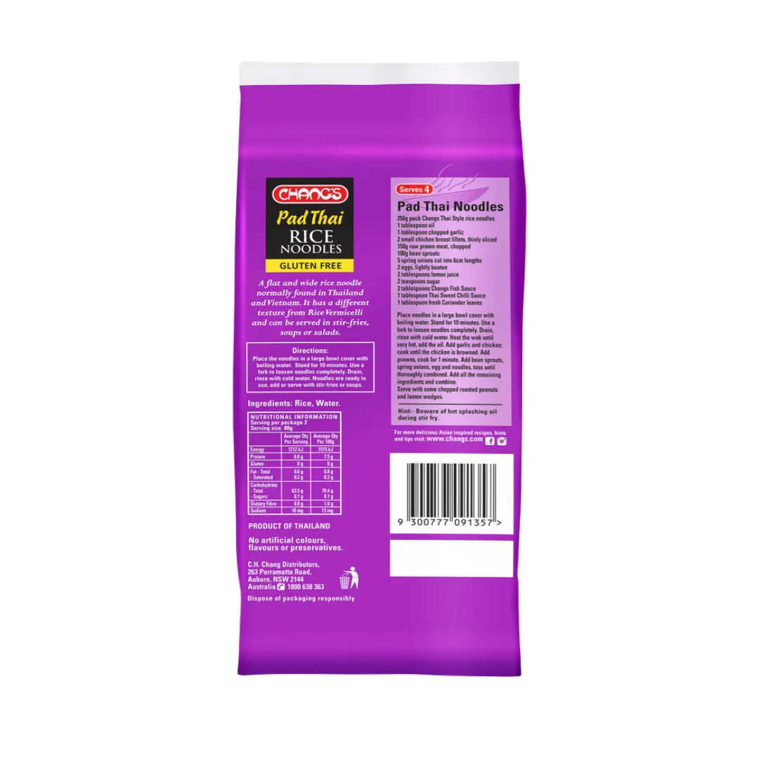 Chang's Thai- Style Rice Noodle Pad Thai 250g back