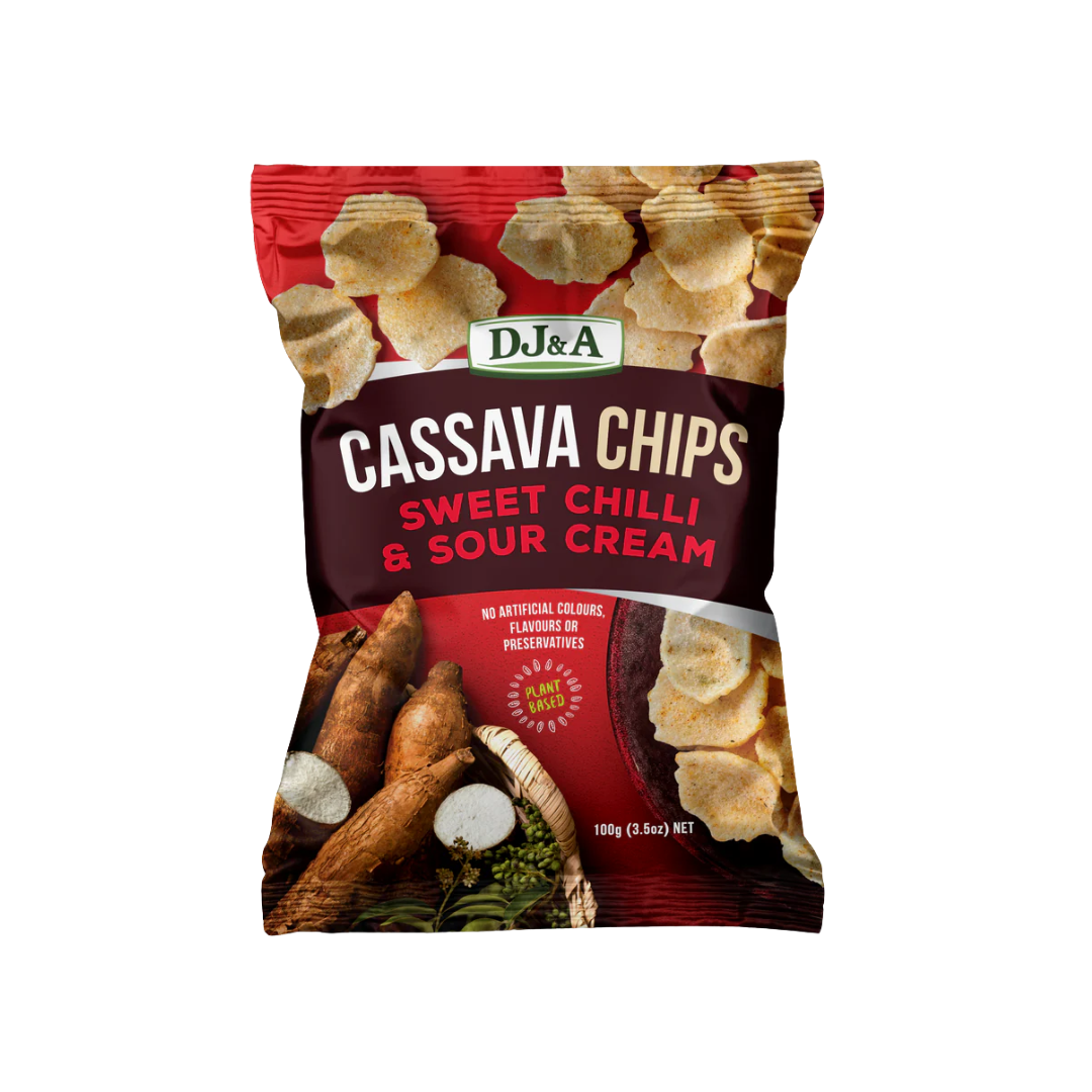 DJ&A Cassava Vegetable Chips Sweet Chilli & Sour Cream 100G