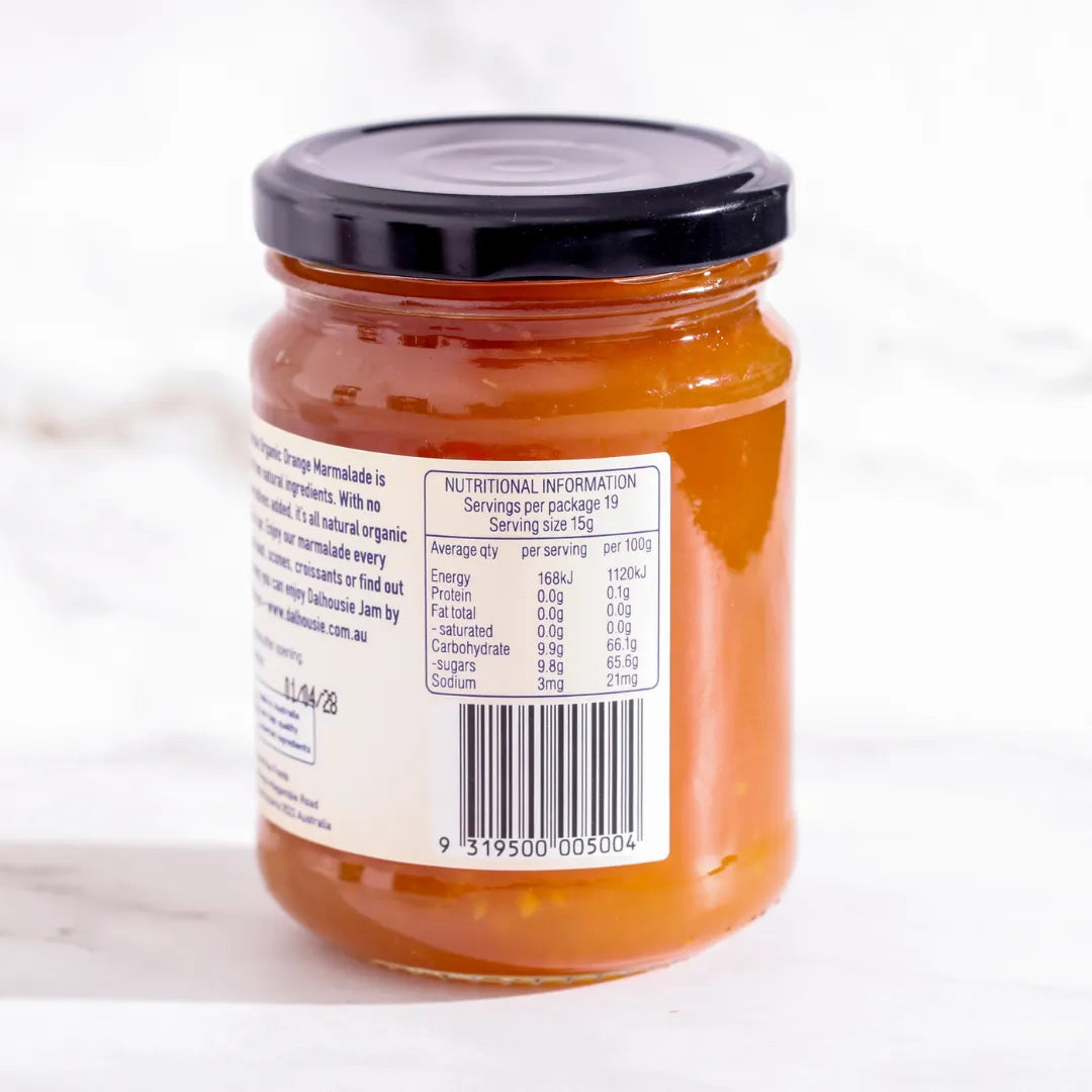 Dalhousie Organic Orange Marmalade 285G back