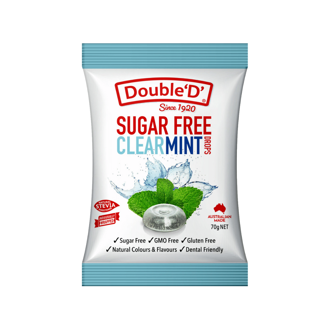 Double D Sugar Free Clear Mint Drops 70g