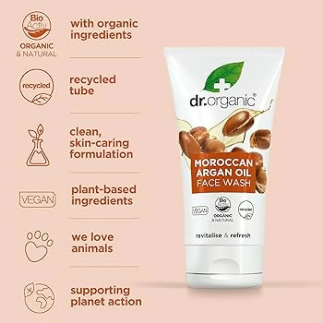 Dr Organic Creamy Face Wash Argan Oil 150ml infor