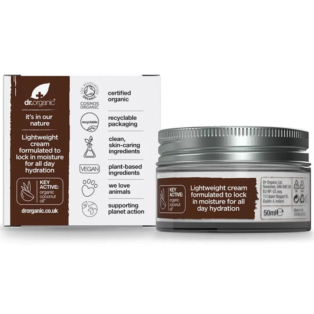 Dr Organic Day Cream Coconut Oil 50ml  back 