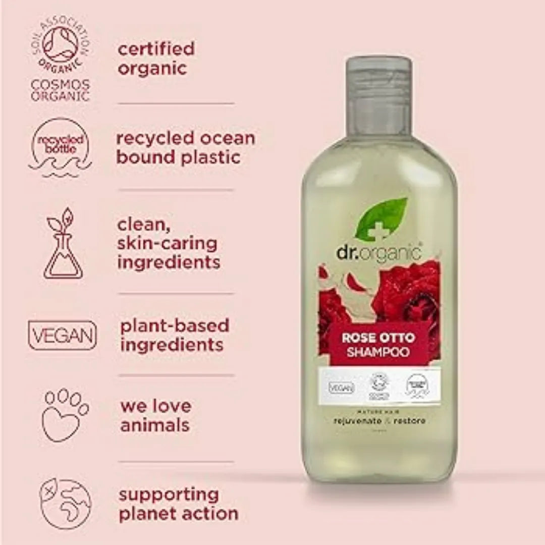 Dr Organic Shampoo Rose Otto 265ml infor