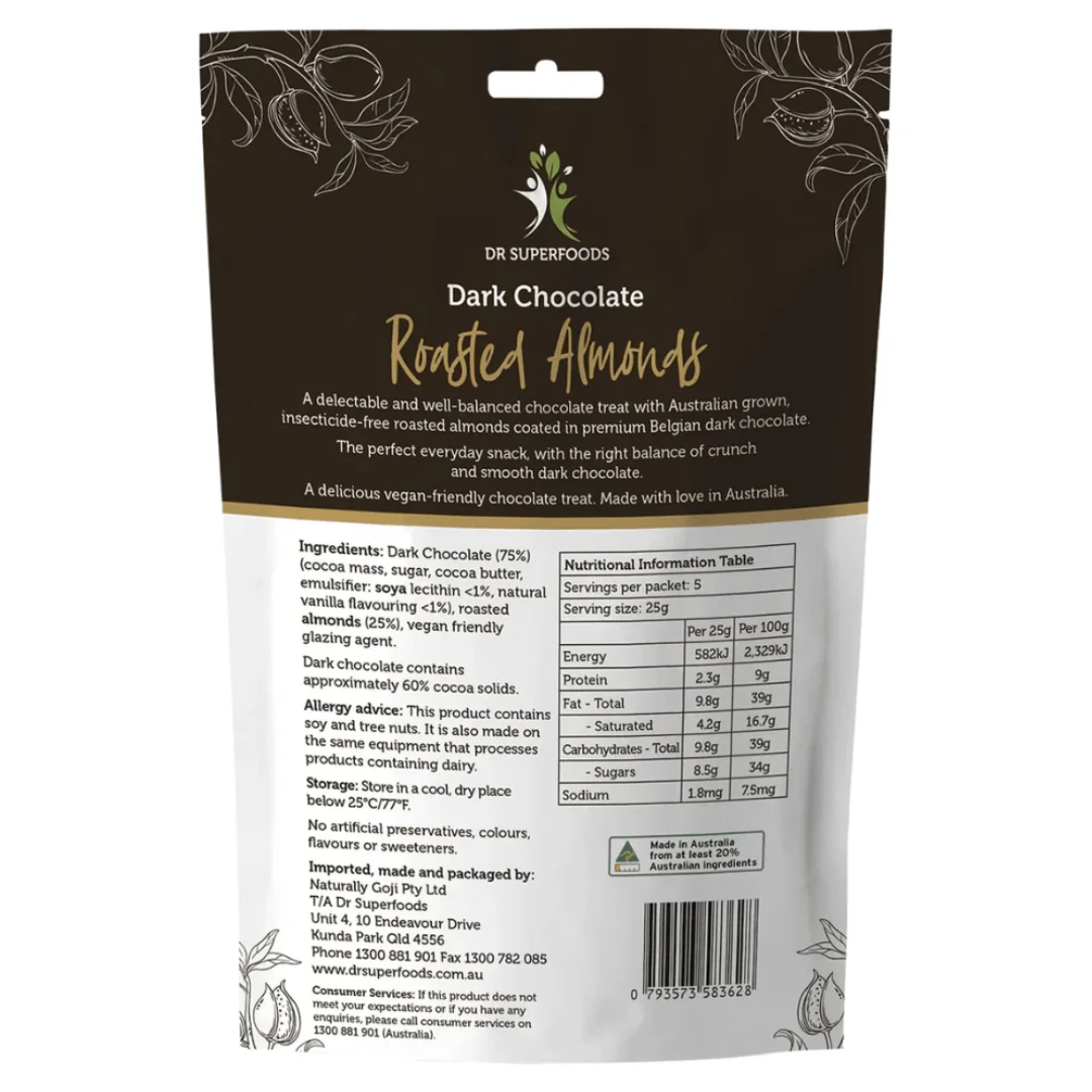 Dr Superfoods Roasted Almonds in Dark Chocolate 125g