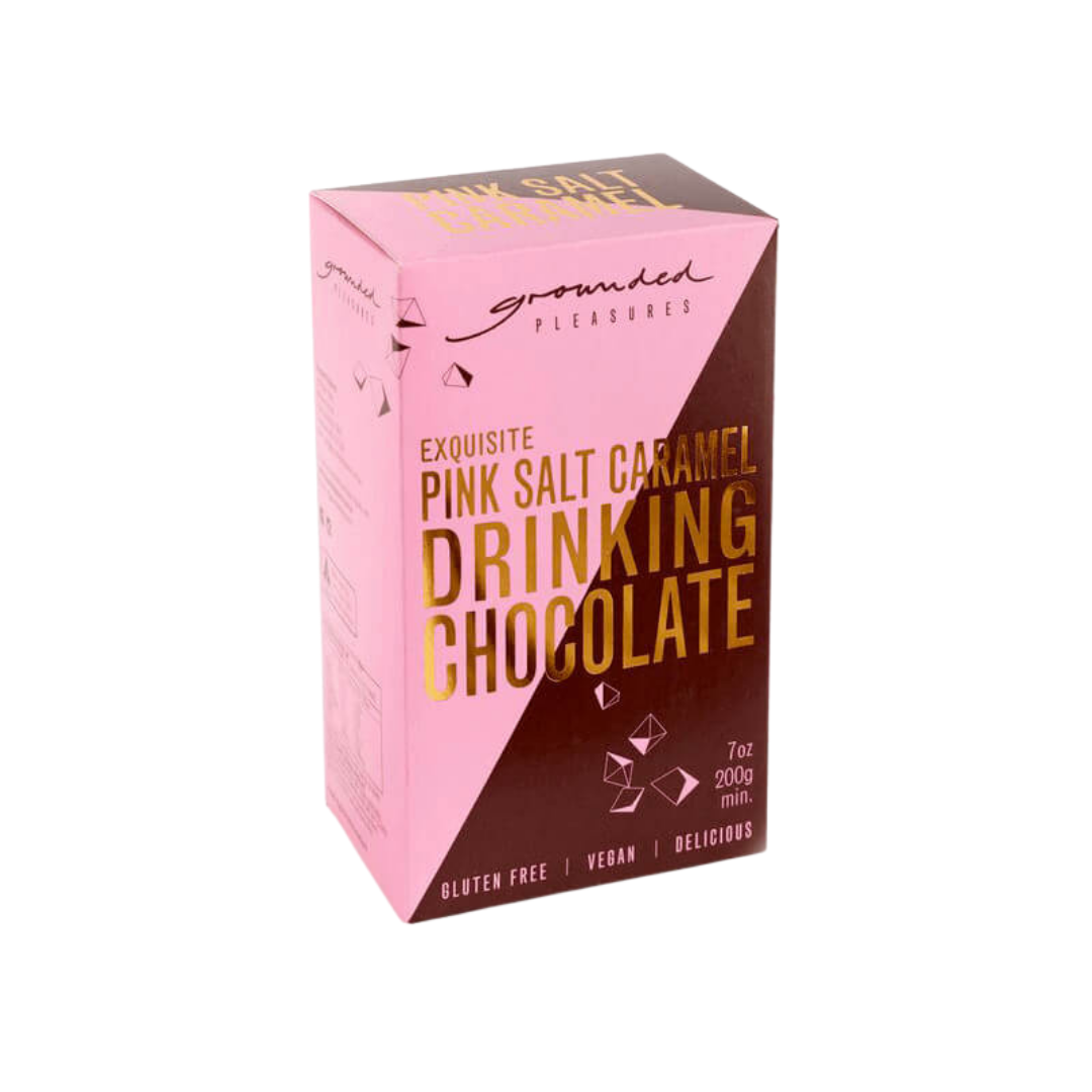 GROUNDED PLEASURES PINK SALT CARAMEL DRINKING CHOCOLATE 200G