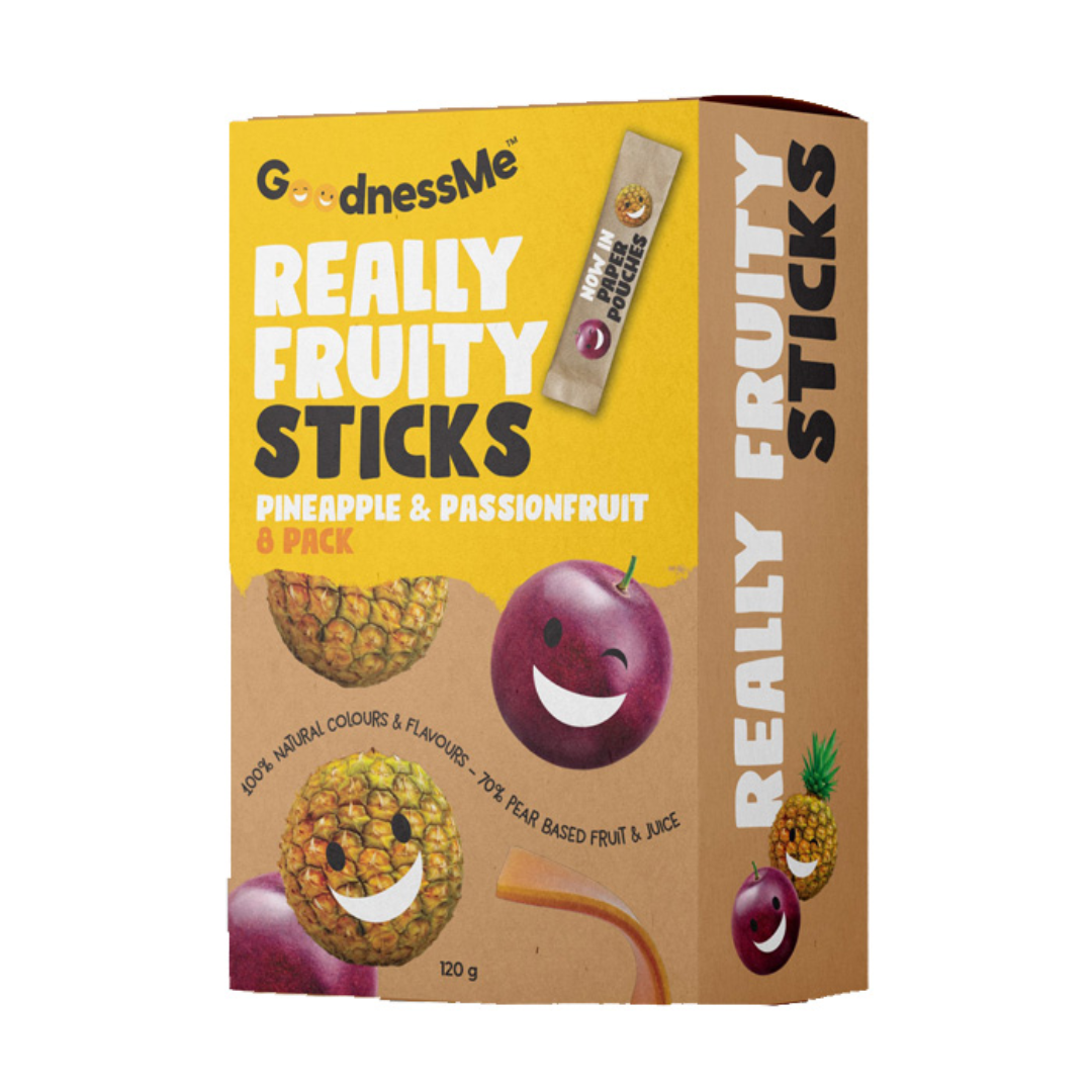 GoodnessMe Fruit Sticks Pineapple/Passionfruit Duo 120g