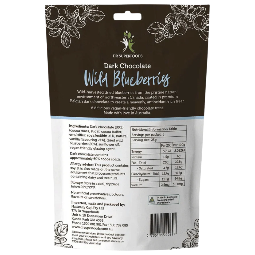 Dr Superfoods Blueberry Bliss Dark Chocolate 125g