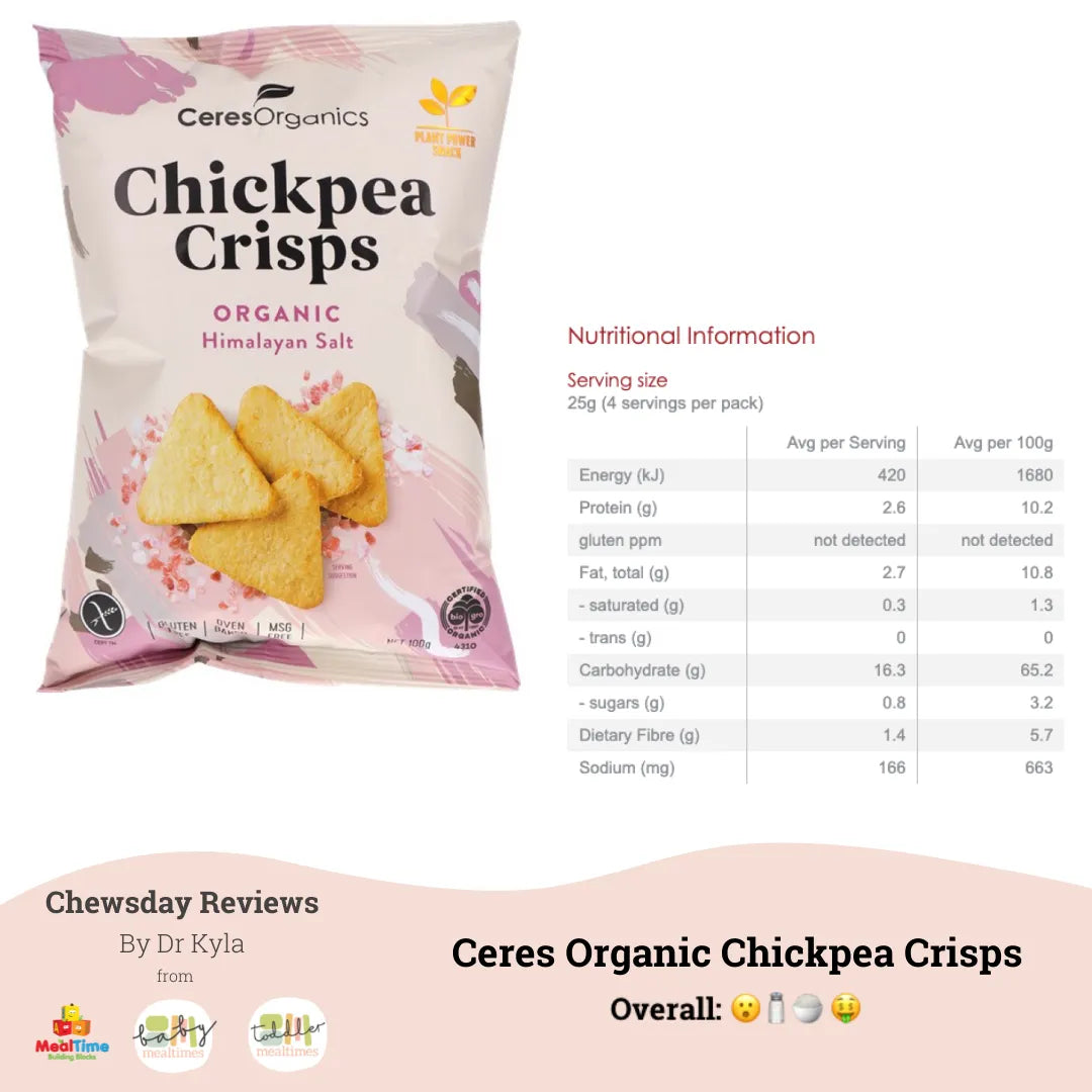 Healthy snacks at work - Ceres Organics Himalayan Chickpea Crisps infor