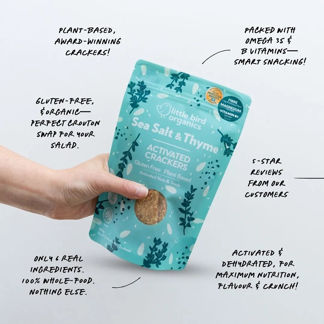 Little Bird Organics Activated Crackers - Sea Salt 