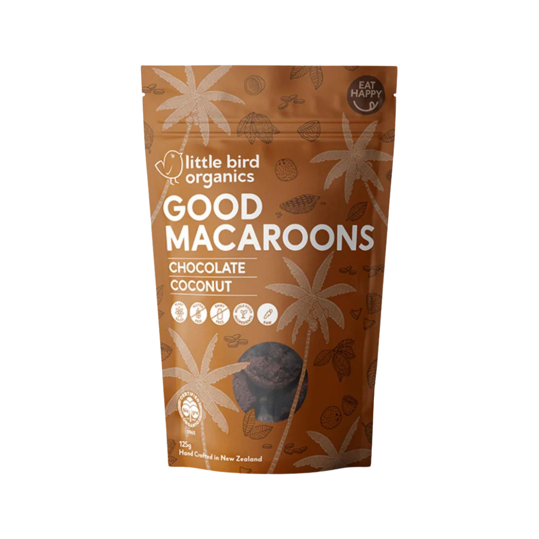 Little Bird Organics Good Macaroons - Chocolate + Coconut 125g