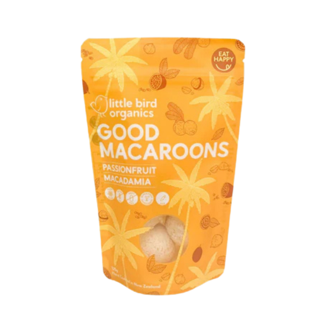 Little Bird Organics Good Macaroons - Passionfruit + Macadamia 125g