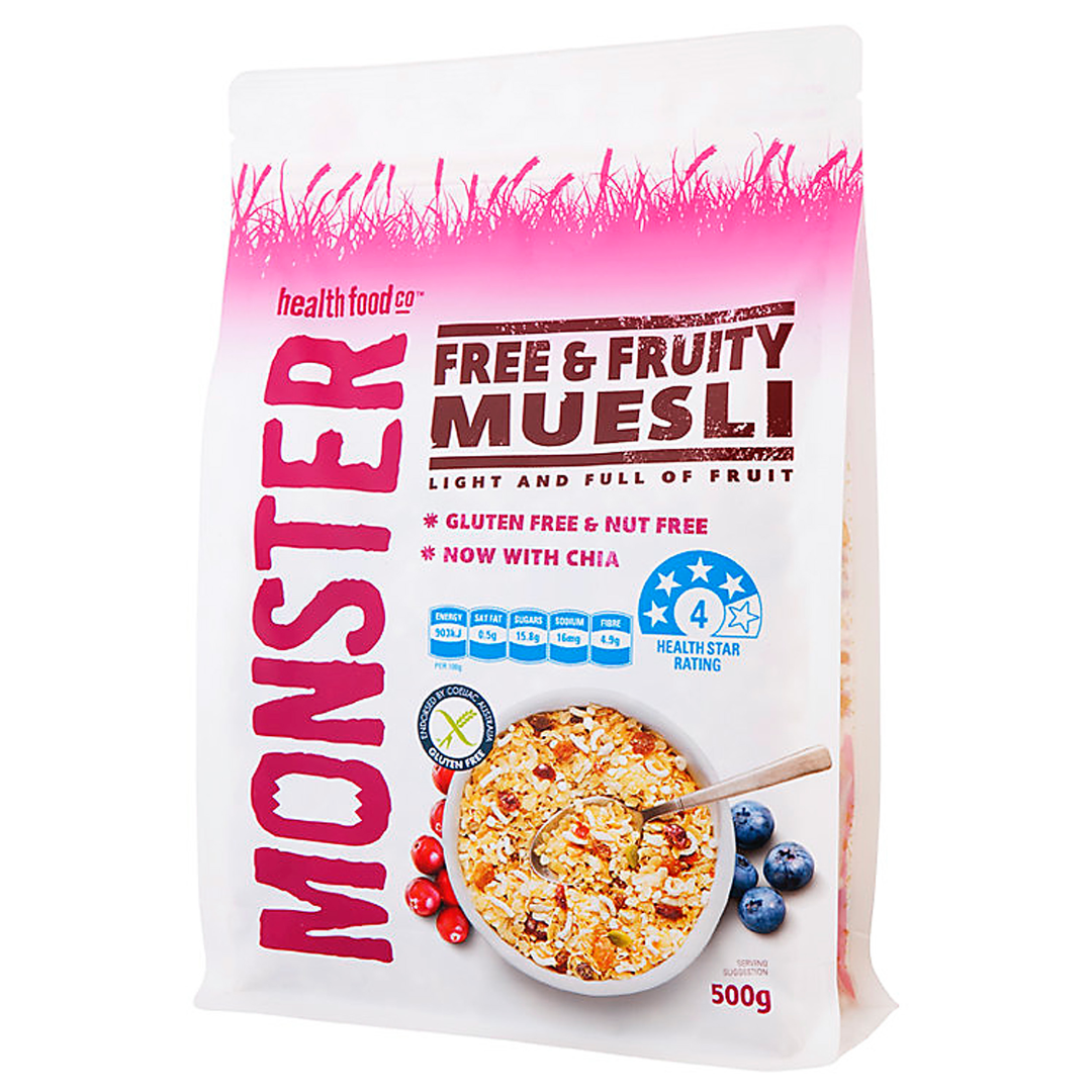 Monster Free & Fruity Muesli Gluten Free 500g
