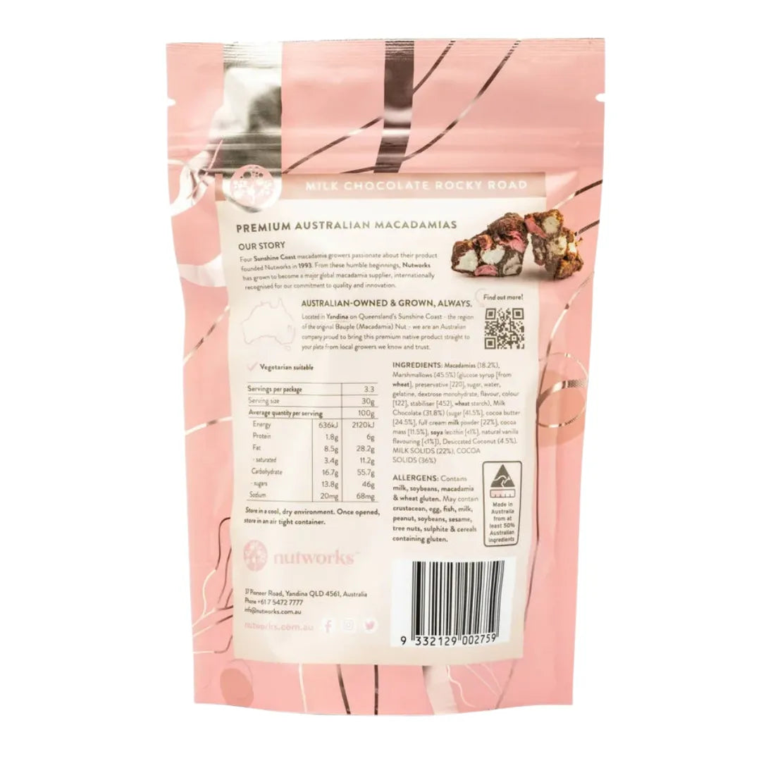 NUTWORKS MACADAMIA ROCKY ROAD 100G back