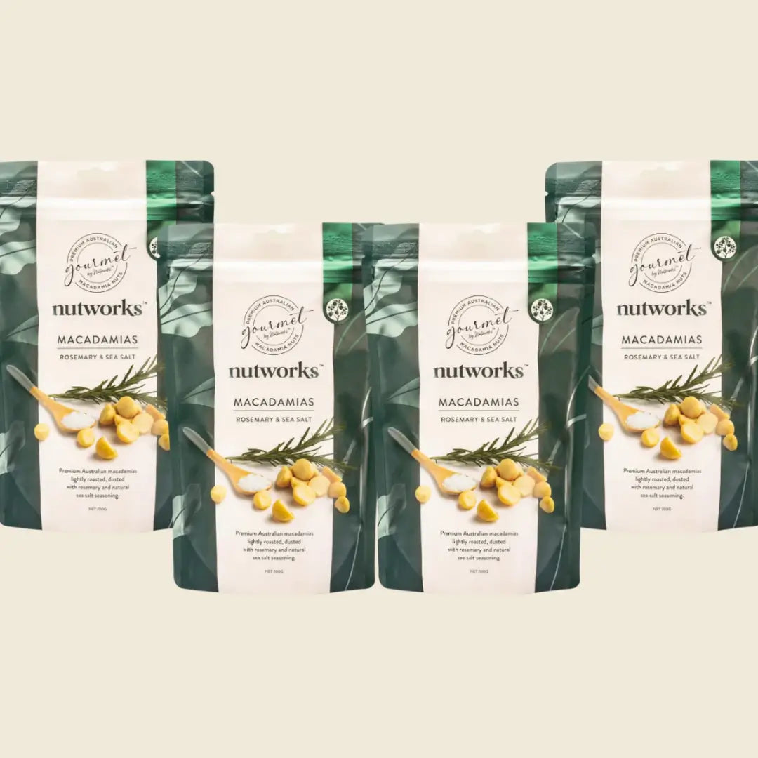 Nutworks Rosemary & Sea Salt Macadamias 75g packs