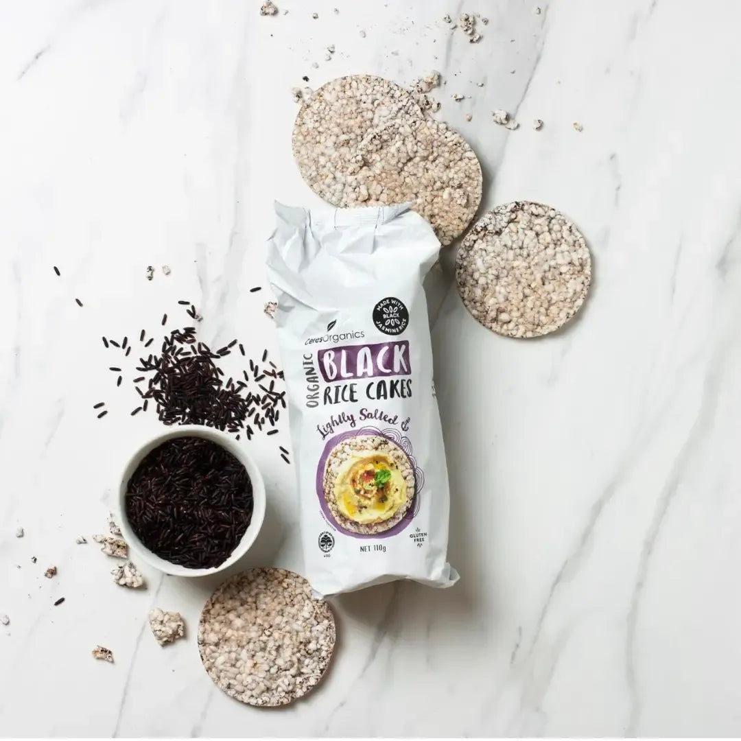 Organic Black Rice Cakes, Lightly Salted