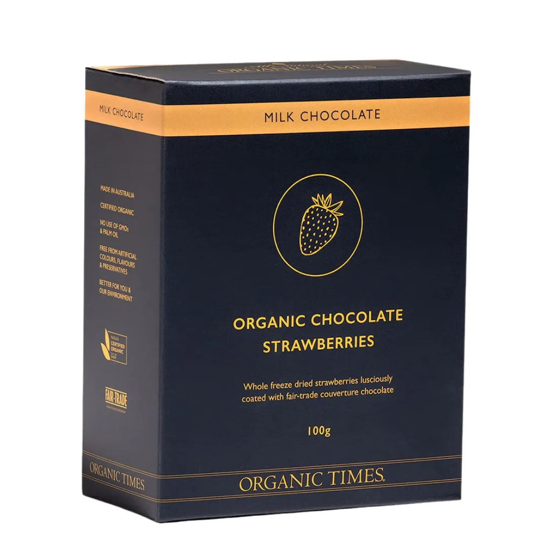 Organic Times Milk Chocolate Strawberries