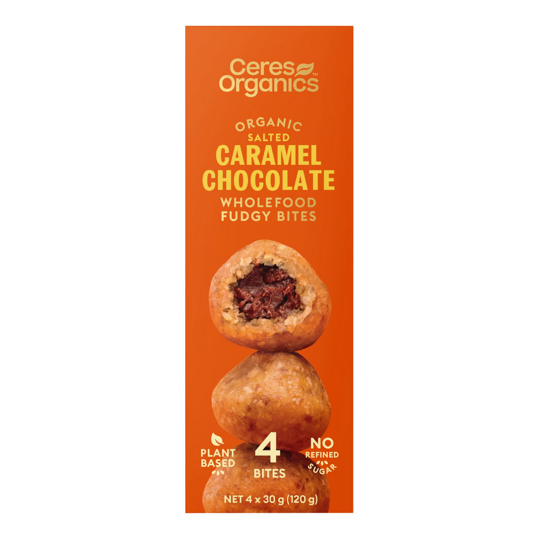 Organic Wholefood Fudgy Bites, Caramel Chocolate 120g