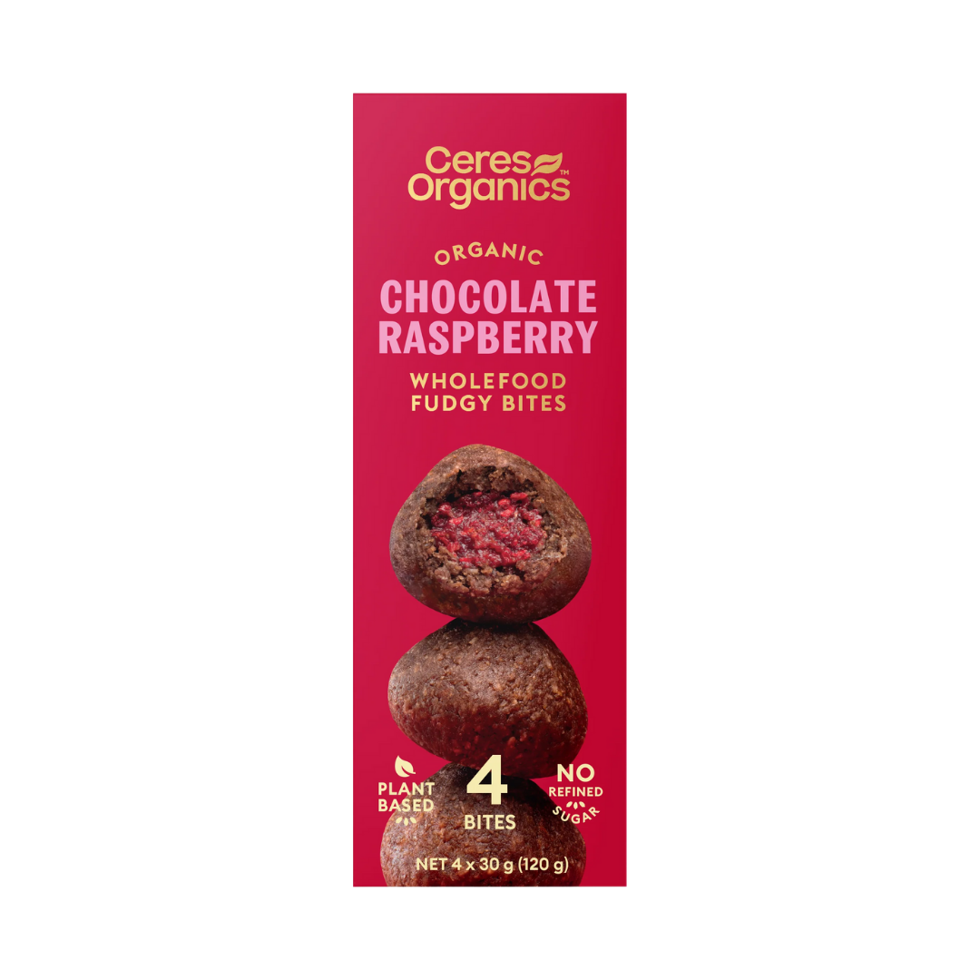 Organic Wholefood Fudgy Bites, Chocolate Raspberry 120g